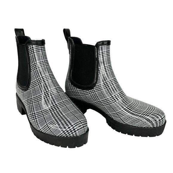 Jeffrey Campbell Cloudy Chelsea Plaid Rain Boots EU 38 US 7 - Picture 9 of 9